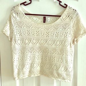 White Crochet Top